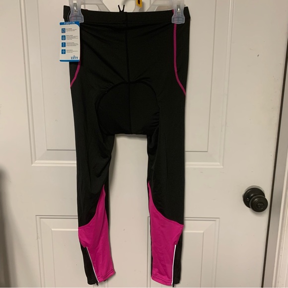 Zity Women's Pants Padded Black & Pink Zips at bottom of each leg Size S - Picture 2 of 11